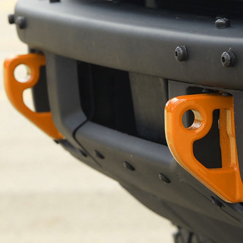 Ford Racing 2021+ Bronco Front Bumper Tow Hooks Orange (Pair) EBTEC