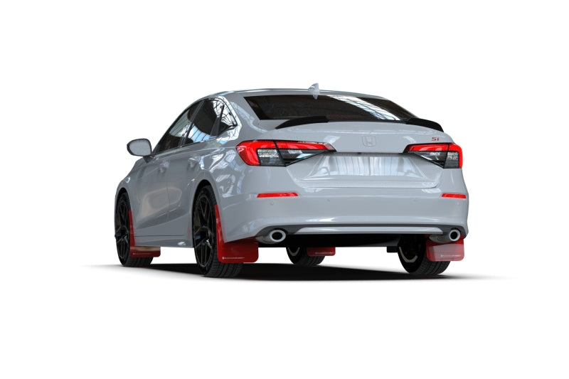 Rally Armor 22-26 Honda Civic/Civic Si/Sport Red UR Mud Flap w/White Logo