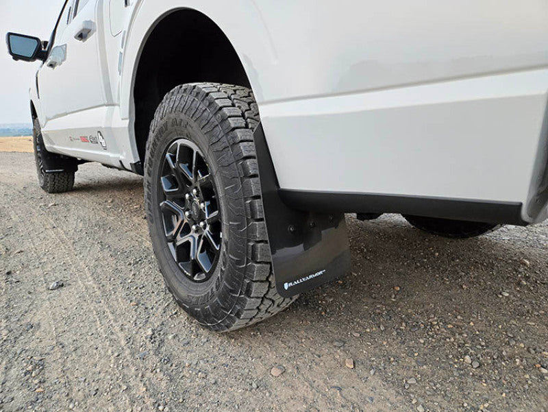 Rally Armor 21-26 Ford F-150 (Excl. Raptor) Black UR Mud Flap w/Metallic Black Logo