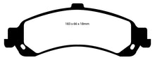 EBC 02 Cadillac Escalade 5.3 (PBR rear caliper) Yellowstuff Rear Brake Pads