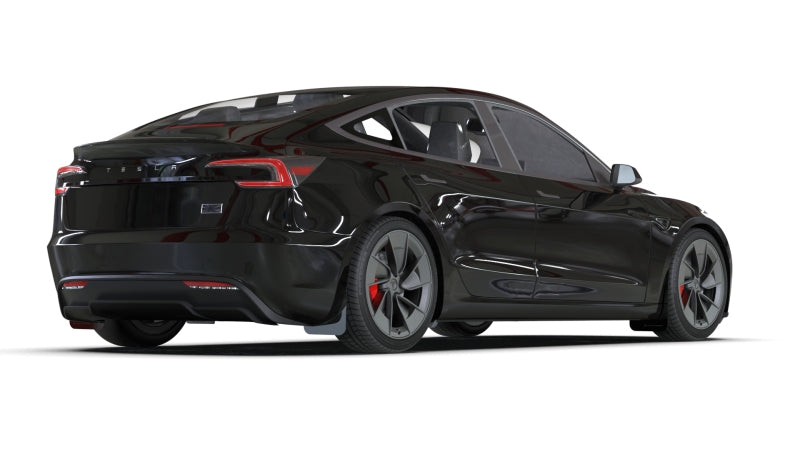 Rally Armor 24-26 Tesla Model 3 Highland Black UR Mud Flap Dark Grey Logo