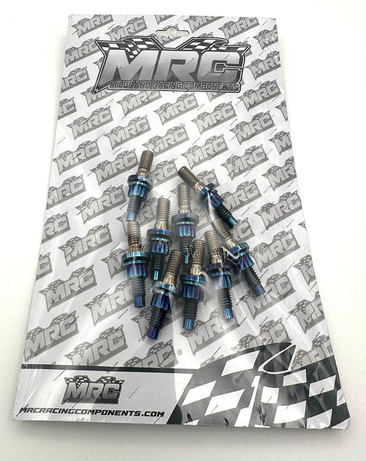 MRC Racing Components Honda B,D,F,H,J Series/Chevy Ecotec 45mm Burnt Blue Titanium Exhaust/Intake Stud Kit