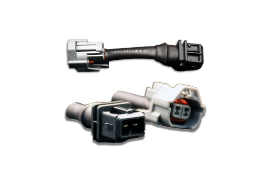 Set of 6 Denso (female) to Jetronic/EV1 Adapter (male) injector plug adaptors (padpdtoj6)