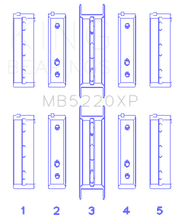 King Subaru WRX/STi EJ20 EJ22 EJ25 Flange #3 Position Performance Main Bearing Set - Size +0.25mm