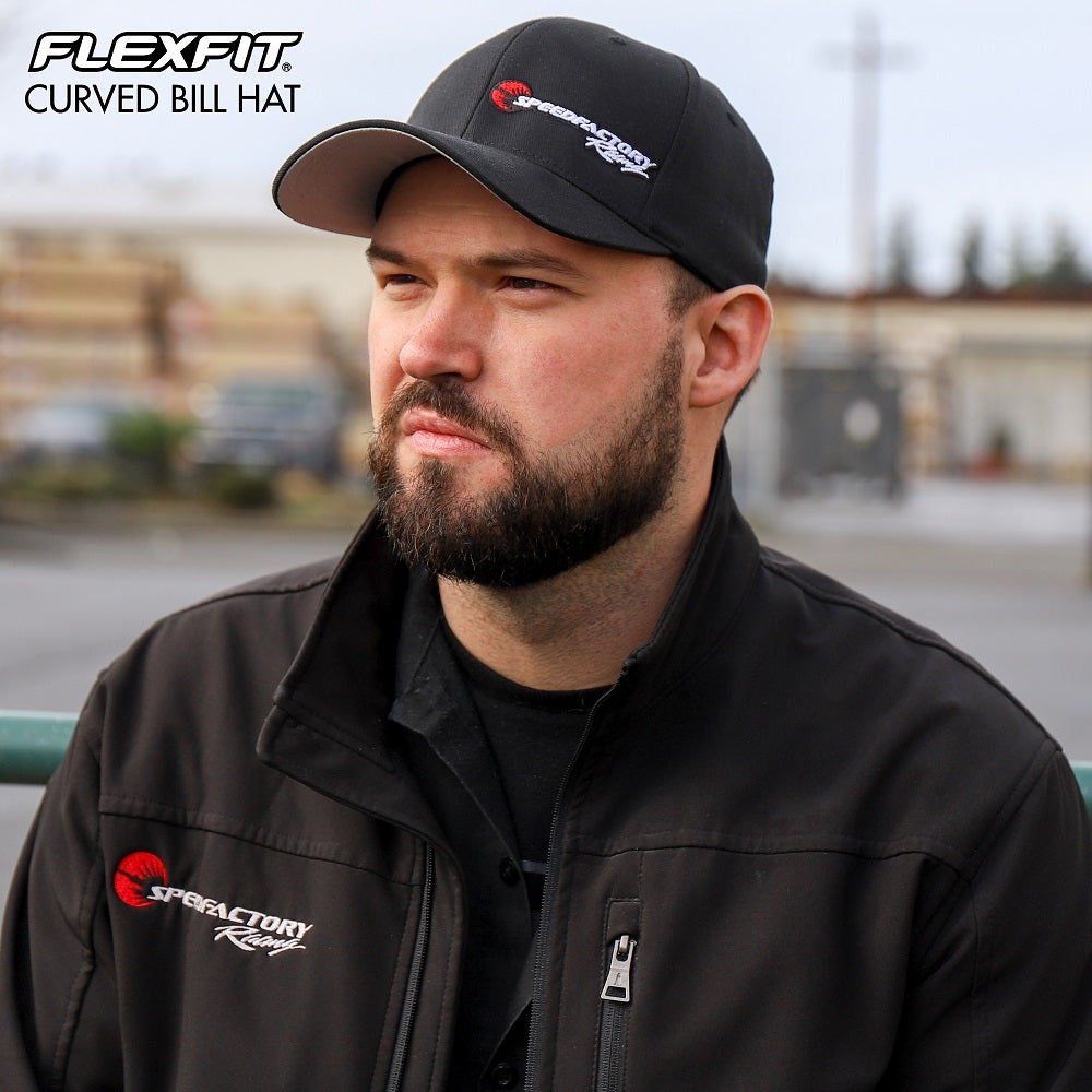 SpeedFactory Racing Logo Flex Fit Hat - Curved or Flat Bill – EBTEC AUTO