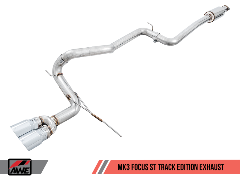 AWE Tuning Ford Focus ST Track Edition Cat-Back Exhaust - Diamond Black Tips