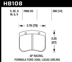 Hawk 1984-1986 Alfa Romeo GTV-6 2.5 HPS 5.0 Front Brake Pads