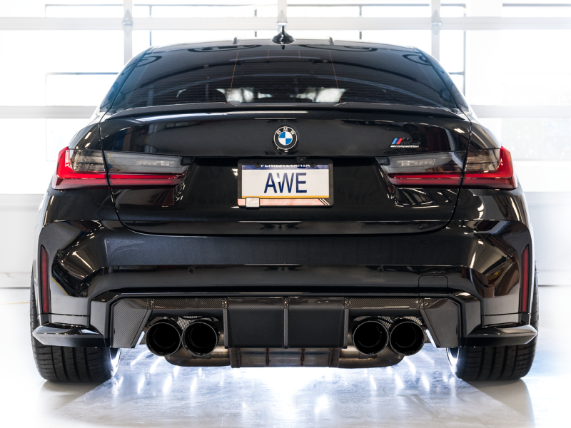AWE Tuning Track Edition Cat-Back Exhaust for BMW G8X M3/M4 - Diamond Black Tips