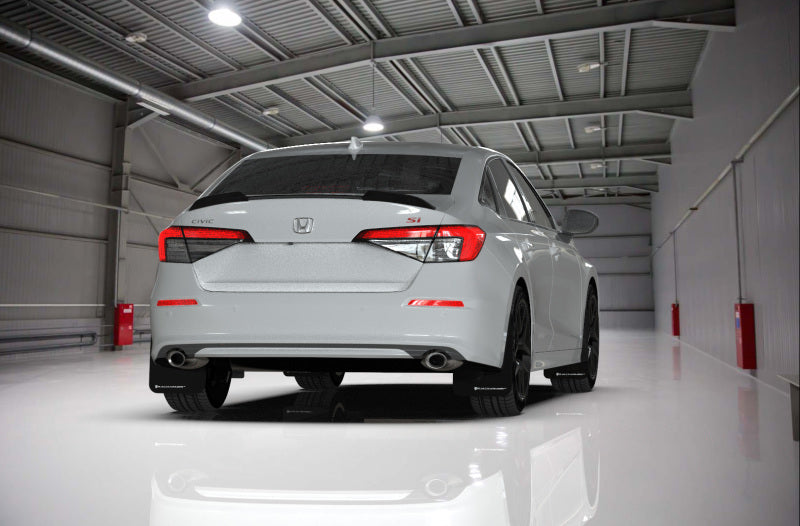Rally Armor 22-26 Honda Civic/Civic Si/Sport Black UR Mud Flap w/White Logo