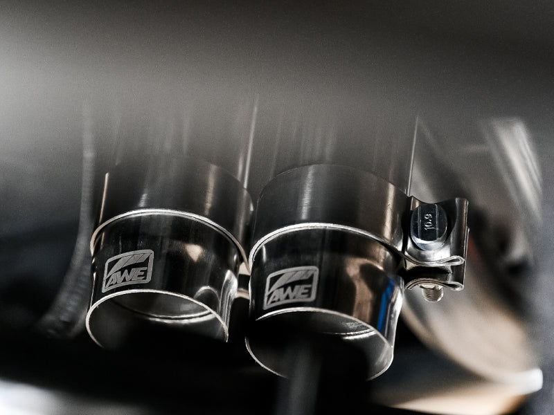 AWE Tuning 16-22 Toyota Tacoma 0FG Cat-Back Exhaust w/ BashGuard - Dual Diamond Black Tips