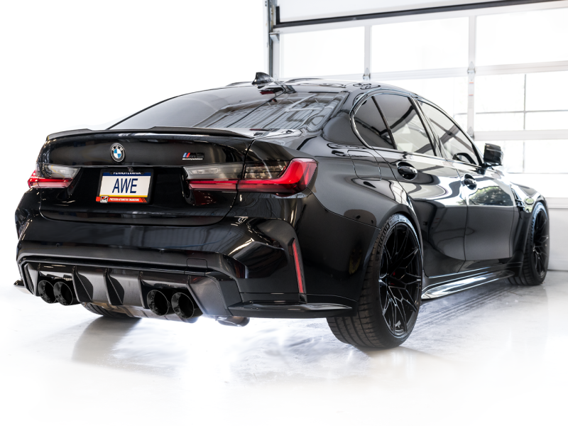 AWE Tuning Track Edition Cat-Back Exhaust for BMW G8X M3/M4 - Diamond Black Tips