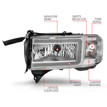 ANZO 94-02 Dodge RAM Crystal Headlight - w/ Light Bar Chrome Housing