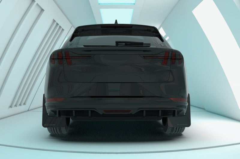 Rally Armor 21-26 Ford Mustang Mach-E/GT/Rally Black UR Mud Flap w/Metallic Black Logo