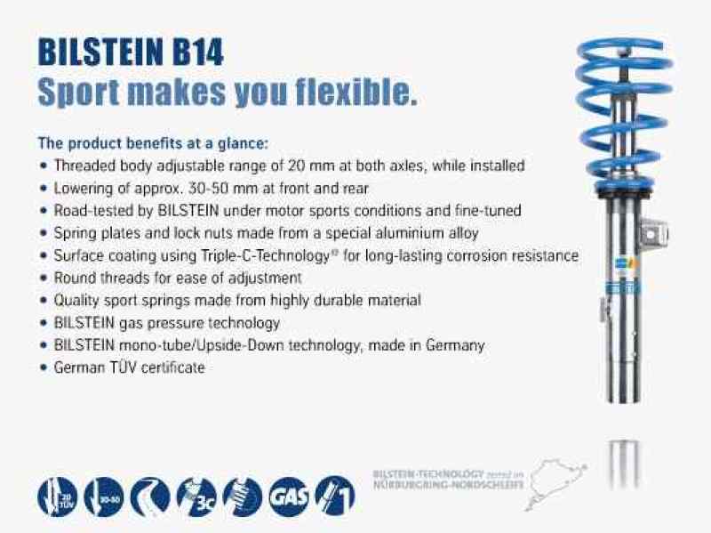 Bilstein B14 (PSS) 2015 Audi A3 / 2015 Volkswagen Golf GTI Front & Rea ...