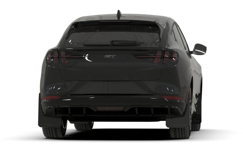Rally Armor 21-26 Ford Mustang Mach-E/GT/Rally Black UR Mud Flap w/Metallic Black Logo