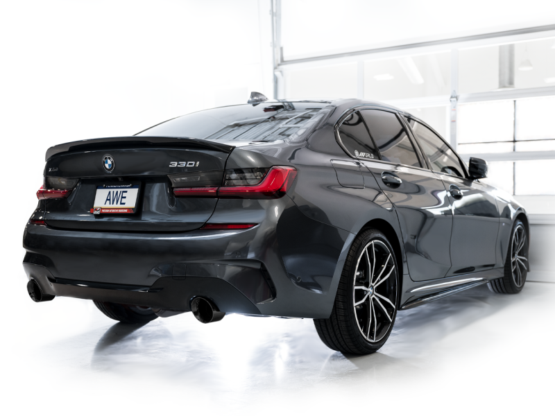 AWE Tuning 19-23 BMW 330i / 21-23 BMW 430i Base G2X Track Edition Axle-Back Exhaust - Diamond Black