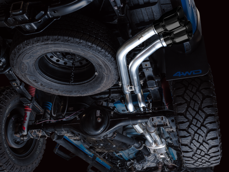 AWE Tuning 16-22 Toyota Tacoma 0FG Cat-Back Exhaust w/ BashGuard - Dual Diamond Black Tips