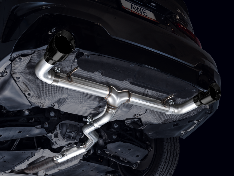 AWE Tuning 19-23 BMW 330i / 21-23 BMW 430i Base G2X Track Edition Axle-Back Exhaust - Diamond Black