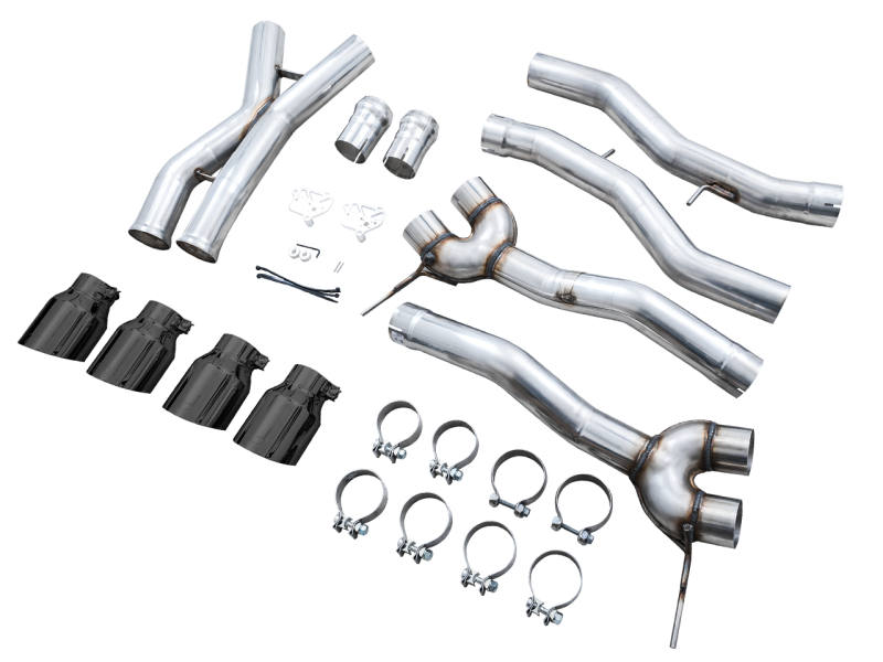 AWE Tuning Track Edition Cat-Back Exhaust for BMW G8X M3/M4 - Diamond Black Tips