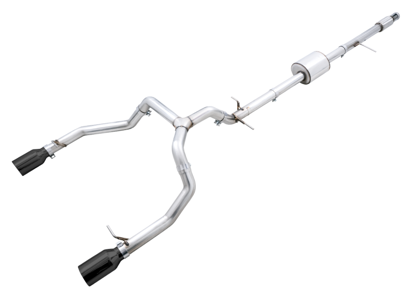 AWE Tuning 4th Gen GM 1500 5.3L 0FG Cat-Back Dual Side Exit (Flat Bumper) - Diamond Tips