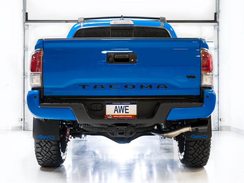 AWE Tuning 16-22 Toyota Tacoma 0FG Cat-Back Exhaust w/ BashGuard - Dual Diamond Black Tips