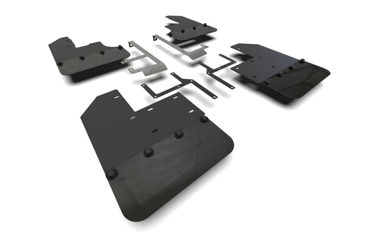 Rally Armor 19-26 Jeep JT Gladiator (Mojave/Rubicon) Black Mud Flap w/Metallic Black Logo