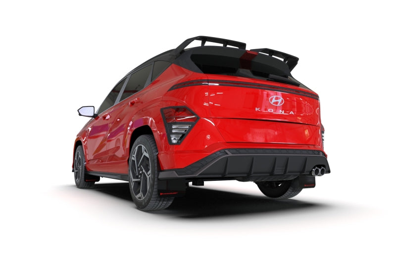 Rally Armor 24-26 Hyundai Kona N Line Black UR Mud Flap - Red Logo