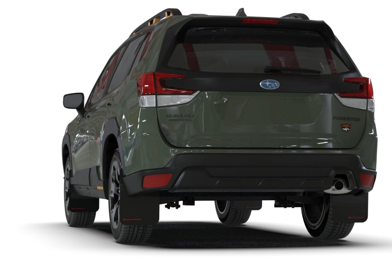 Rally Armor 22-24 Subaru Forester &amp; Wilderness Black UR Mud Flap w/Grey Logo