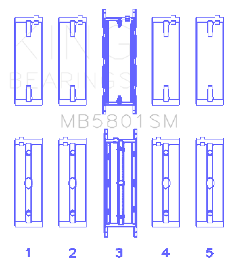 King Engine Bearings BMW S63 Crankshaft Main Bearing Set