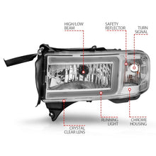 ANZO 94-02 Dodge RAM Crystal Headlight - w/ Light Bar Chrome Housing