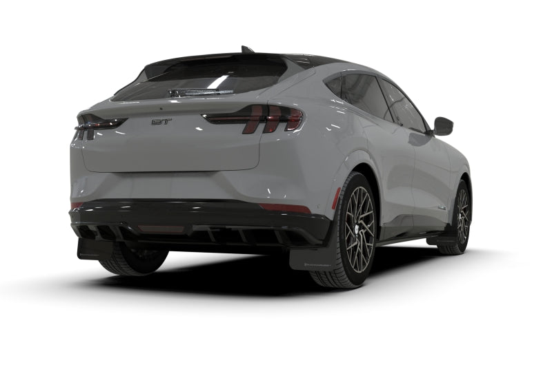 Rally Armor 21-26 Ford Mustang Mach-E/GT/Rally Black UR Mud Flap w/Metallic Black Logo