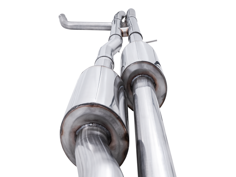 AWE Tuning 4th Gen GM 1500 6.2L 0FG Cat-Back Split Rear Exit (w/ Bumper Cutouts) - Quad Diamond Tips