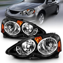 ANZO 2002-2004 Acura RSX Crystal Headlights Black