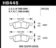 Hawk 02-06 Mini Cooper / Cooper S HPS Street Rear Brake Pads