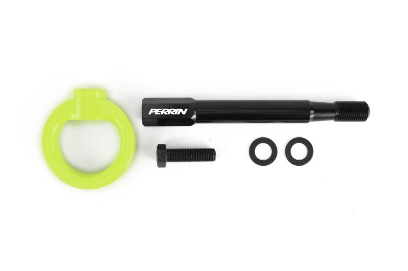 PERRIN 22-26 Subaru WRX / 18-23 Crosstrek / 20-25 OBXT Tow Hook Kit (Front) - Neon Yellow