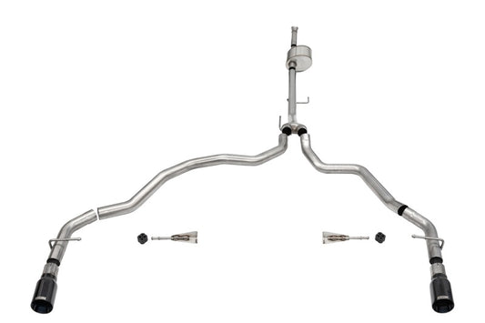 Corsa 2021-2025 Ford F-150 SuperCab/6.5in Bed 5.0L V8 Xtreme Cat-Back Dual Rear Exit-Black PVD
