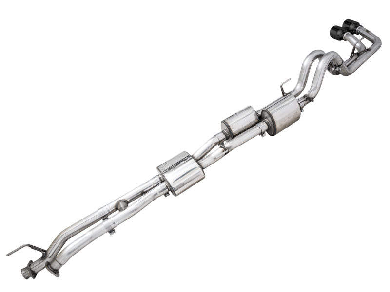 AWE Tuning 16-22 Toyota Tacoma 0FG Cat-Back Exhaust w/ BashGuard - Dual Diamond Black Tips