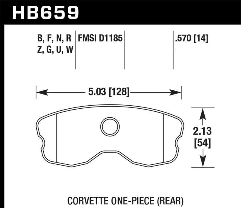Hawk 06-10 Chevy Corvette (Improved Pad Design) Rear HPS Street Brake Pads