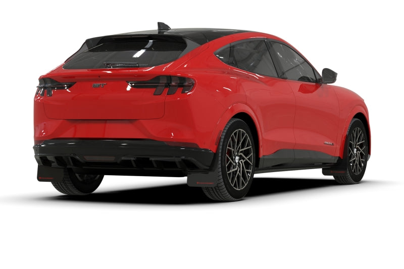 Rally Armor 21-26 Ford Mustang Mach-E/GT/Rally Black UR Mud Flap w/Metallic Black Logo