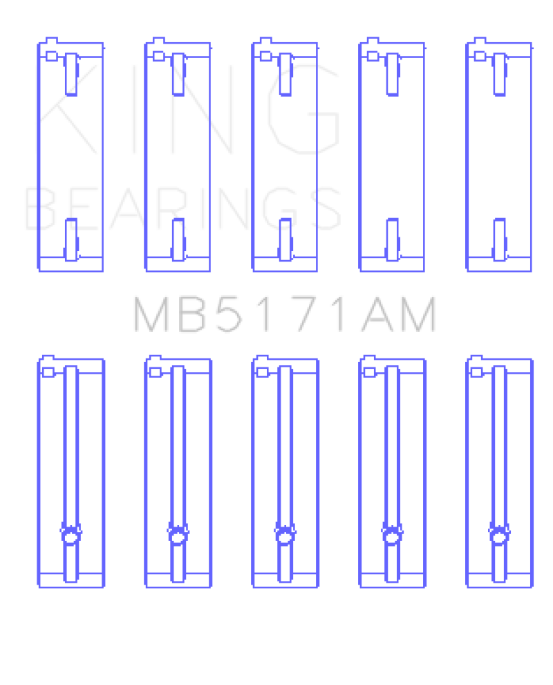 King Engine Bearings Mazda FS-DE L4/FP L4/FS L4  DOHC 16 Valve Main Bearing Set - Size STD