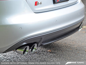 AWE Tuning Audi B8.5 S4 3.0T Track Edition Exhaust - Chrome Silver Tips (102mm)