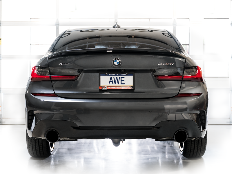 AWE Tuning 19-23 BMW 330i / 21-23 BMW 430i Base G2X Track Edition Axle-Back Exhaust - Diamond Black